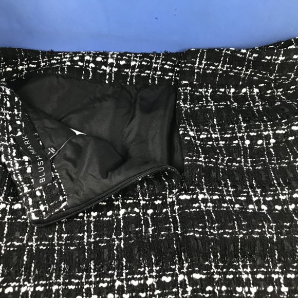 NWT Front Wrap Black & White Tweed Skirt - Picture 5 of 5